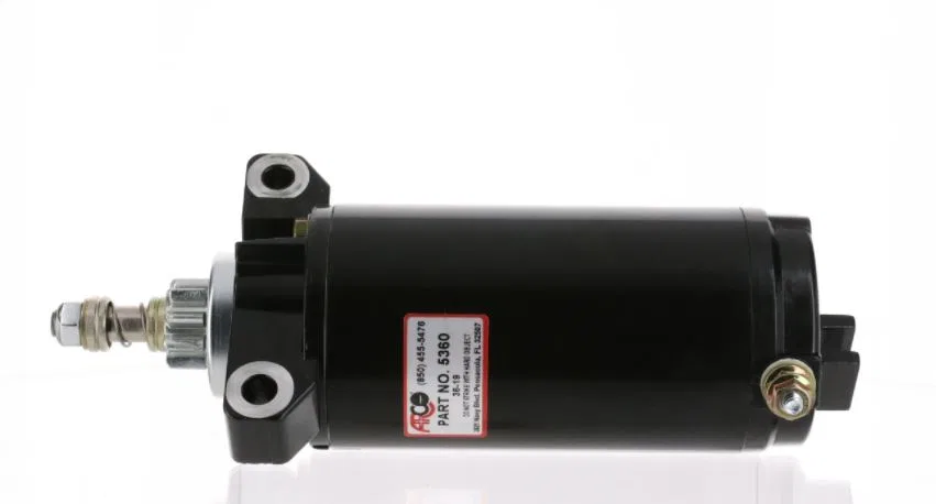 5360 – ARCO MARINE Starter, OE Replacement Outboard 1/4 x 20 Battery Post Pad Mount 0.667 Kilowatt 9 Tooth Counter Cl...